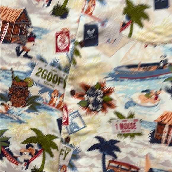 Disney Tropical Print With Disney Characters , Short Sleeve Shirt, Size Small - Picture 4 of 10